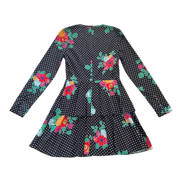 Amur NWT Dalilah Polka Dot Floral Mini Dress 0 - Picture 4 of 7